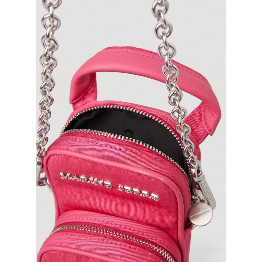 MARINE SERRE Parpaing Moire Shoulder Bag in Pink - Picture 4 of 7